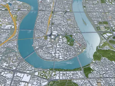 Liuzhou Guangxi China 30km AI Low-poly 3D model