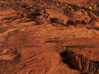 Mars Planet Landscape Desert Terrain Valley 10x10km PBR 01 Low-poly 3D model