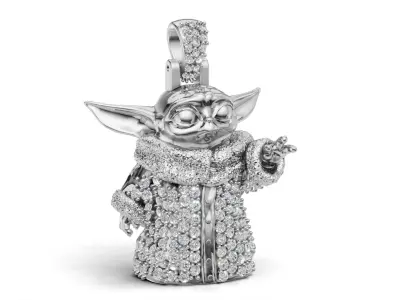 Yoda Alien with and without diamonds 3D print model