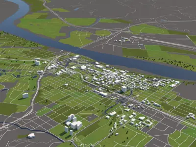 Jefferson City Missouri USA 50x50km 3D model