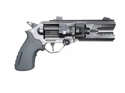 Gun Scifi Low-poly 3D model