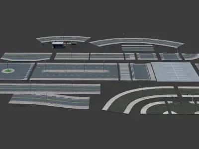 Road Pack Extended PBR v2 Low-poly 3D model