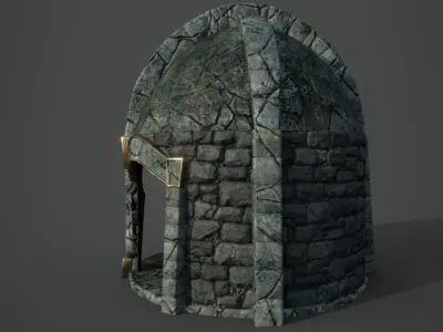Ancient building Low-poly 3D model