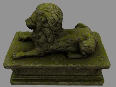 Lion Statue 27 Low-poly 3D model