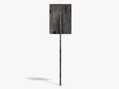 Damaged Highway Sign Low-poly 3D model