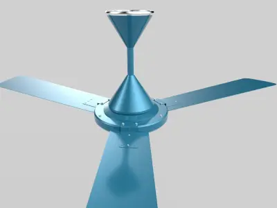 Ceiling Fan blue 3D model