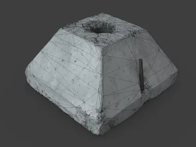 Concrete Block Low-poly 3D model