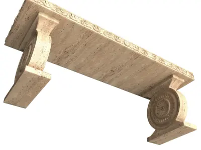 Stone Bench 01 Low-poly 3D model