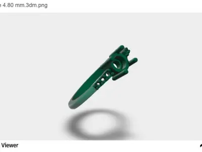 Women Ring with a Round Cut Center Stone 3D print model