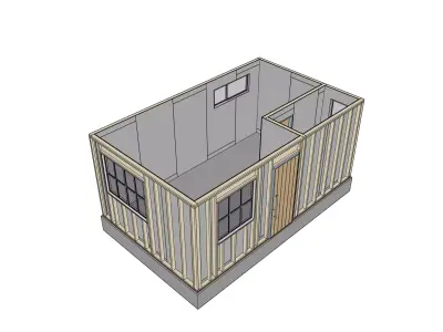 Tiny House Wood Framing Structure - Real Scale 2x4 Construction 3D model