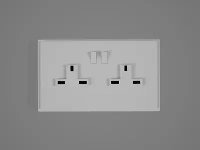 UK Electrical Outlet  Free low-poly 3D model