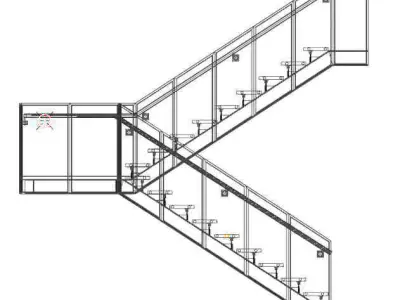 modern stair 02 3D model