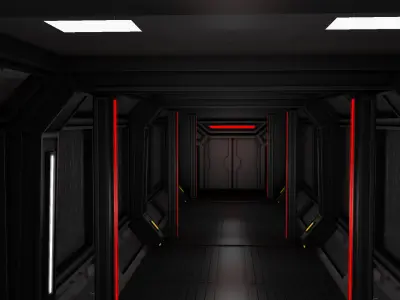 Sci fi spaceship Corridor 3D model buy