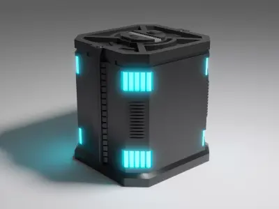 Sci-Fi Barrel 3 Low-poly 3D model
