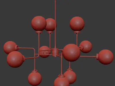 Mid-Century Parlor Chandelier 3D model