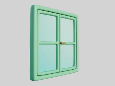 Cartoon Window 3a 3D model