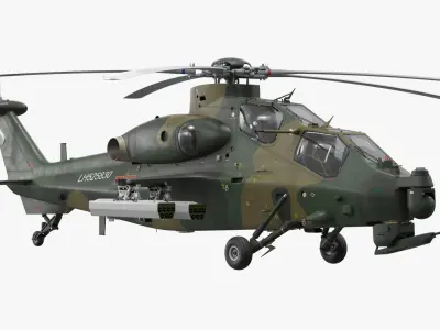  Changhe Z-10 Helicopter with Rockets Fire Snake 70A Rigged 
