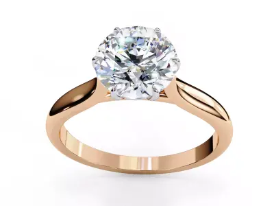 Round Brilliant Diamond Engagement Ring-Wedding-Solitaire-Latest 3D print model