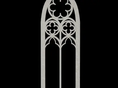 Gothic window 4k PBR low-poly Low-poly 3D model