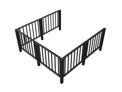 Iron Street Fence V4 002 Low-poly 3D model