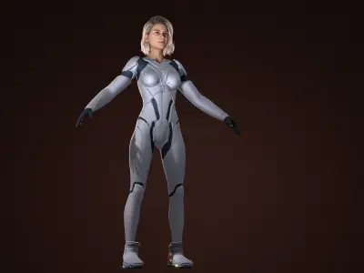 Fiction Girl Low-poly 3D model