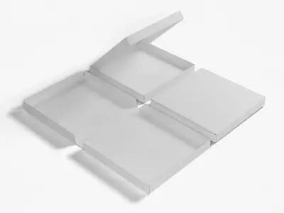 4-inch Pizza Boxes White Paper Mockup 3D Model Pack