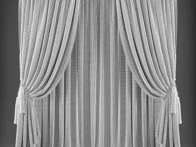 Curtains pair of Low-poly 3D model get