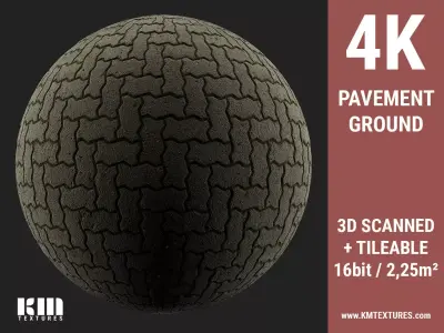 3D Scanned Pavement Herringbone Texture