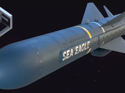 BAe Sea Eagle anti-ship missile 3D model