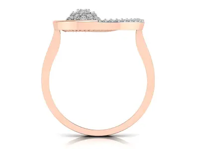 Light Weight Rose Gold Diamond Ring  -P S-66 C R 3D print model
