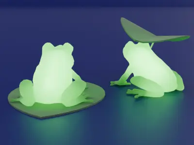 Indirect lighting of kawaii frogs 3D model
