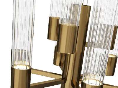 Jenae Glass Tubes Chandelier 9 Low-poly 3D model