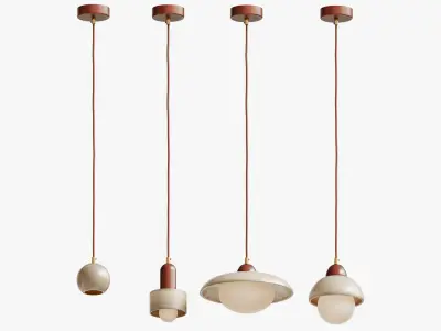 Travertine Pendant Lamp 3D model