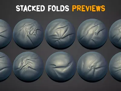 50 Stacked Fold Brushes   Vol 14 Texture