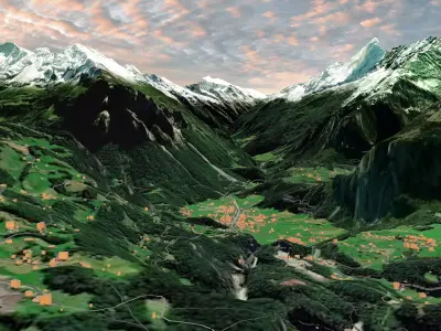 Mountain landscape Liechtenstein 3D model