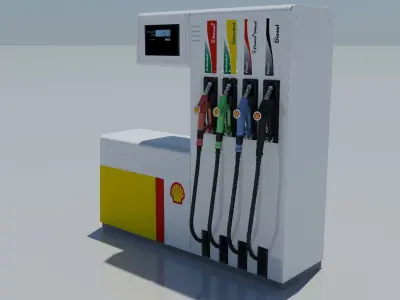 Fuel Dispenser Shell Brand 3D model