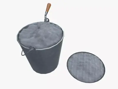 Cement bucket Low-poly 3D model