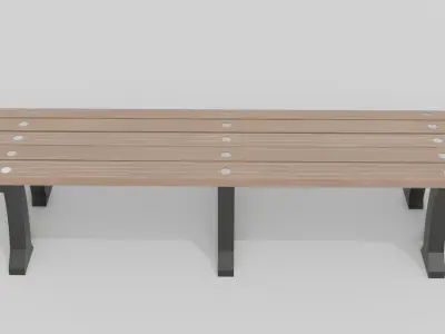 Outdoor Wooden Bench 18 Low-poly 3D model