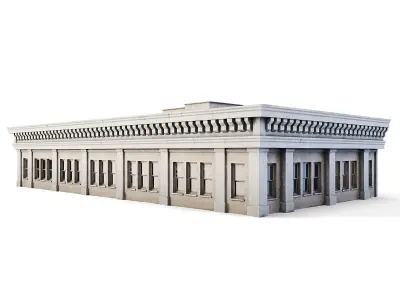 Tenement Building Roof Floor Low-poly 3D model