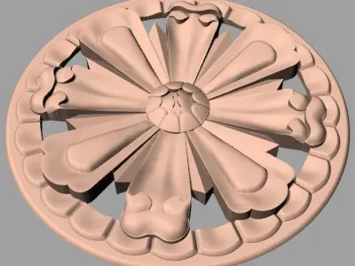 Furniture decoration round flower 3D STL model for CNC E931 3D model