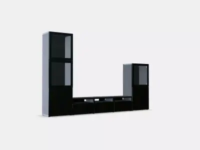 BESTA TV storage combination-glass doors 4 3D model