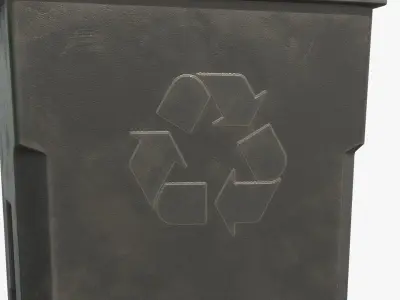 Plastic Trash Bin 2 COLORS Low-poly 3D model