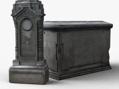 Tombstones Low-poly 3D model