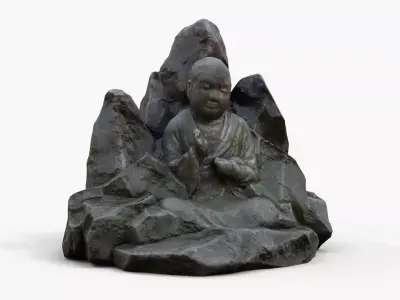 Rock Buddha 1002 Low-poly 3D model