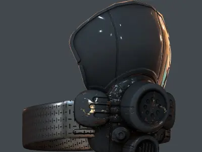 Gas mask helmet 3d model scifi Low-poly Low-poly 3D Low-poly 3D model