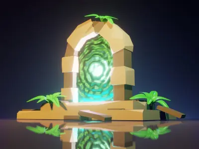 PORTAL door with light in it 3D model