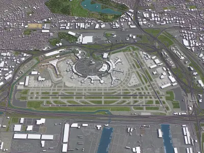 Newark - Liberty International Airport - EWR Low-poly 3D model