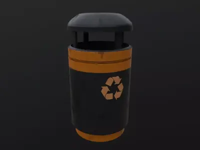 Rubbish Bin 3D Model Low-poly 3D model