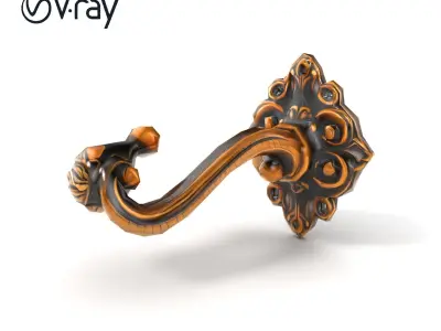 Baroque Style Ornate Door Handle model pack Low-poly 3D model