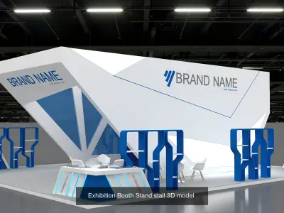 collection exhibition booth stand tradeshow 3d model 3D Model Pack